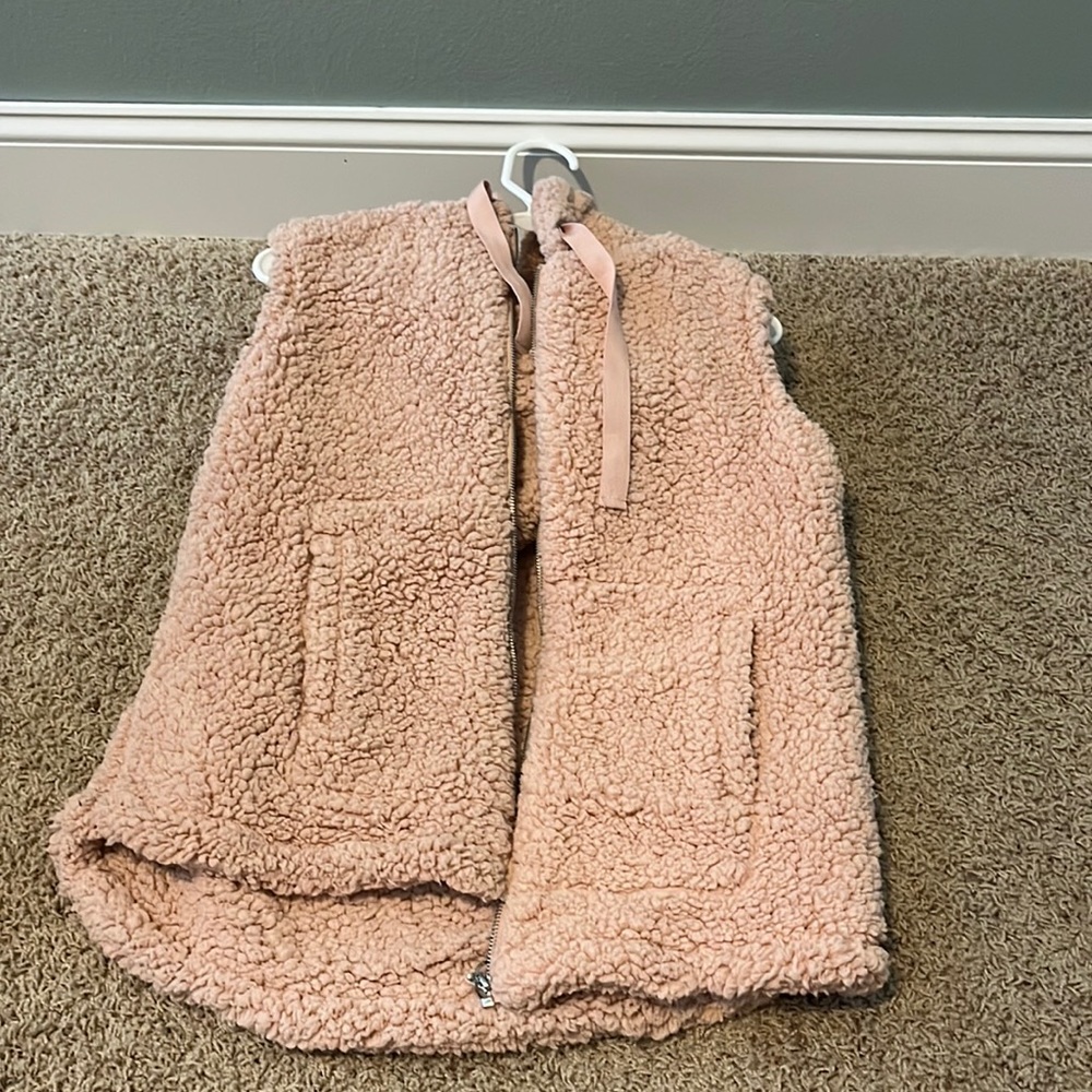 Pink fuzzy vest
